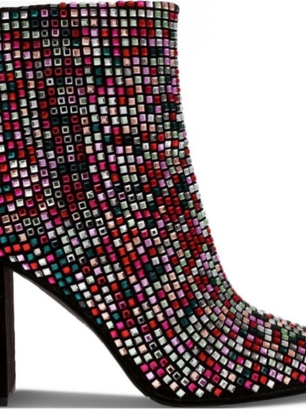 Wild Pair Multicolor Embellished Block Heel Ankle Boot - Picture 3 of 6